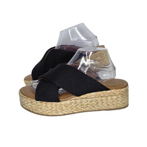 Universal Thread Black Espadrille Platform Sandals Women’s Size 10
